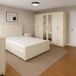 Dream Bedroom Double Bed Set - Six Door Wardrobe With Four Drawer - Chest of Five Drawers With Two Bed Side Table