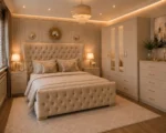 Minimalist King Size Bed – with Four Door Wardrobe With Four Drawer - Chest of Five Drawers With Two Bed Side Table