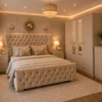 Minimalist King Size Bed – with Four Door Wardrobe With Four Drawer - Chest of Five Drawers With Two Bed Side Table