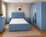 Premium Wooden Double Bed Set - Six Door Wardrobe With Four Drawer - Chest of Five Drawers With Two Bed Side Table - Image 5