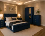 King Size Bed Storage Collection - 2 Door Wardrobe With Mirror And Bottom Drawer - Chest of Five Drawers - Two Bedside Tables - Image 4