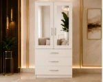 Modern Two Door Wardrobe with Three Drawers & Dual Mirrors