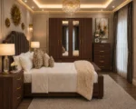 Elegant King Size Bedroom Furniture Set 4 Door Wardrobe With Four Drawer - Chest of Five Drawers With Two Bed Side Table - Image 3