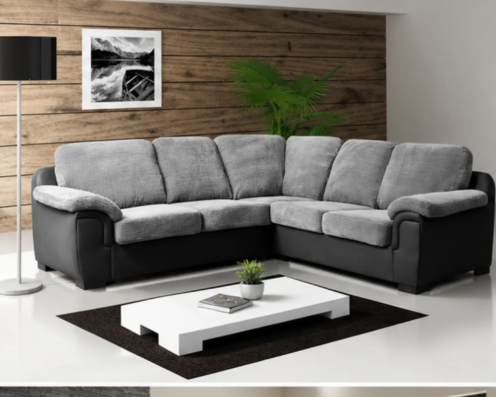 Neutral Tones Dylan Modern Curved Corner 5 Seater Sofa – Premium Comfort Dylan Sofa - Image 1
