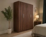 Modern 4 Door Wooden Wardrobe – Large Bedroom Storage Cabinet - Image 2