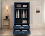 SpaceSaver Two Door Wardrobe with Drawers - Contemporary Two Door Wardrobe Cabinet - Image 5