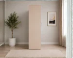2 Door Wardrobe with Half Mirror & 2 Drawers with beige colors - Modern Two Door Wardrobe with 2 Drawers & 2 Mirrors - Image 3