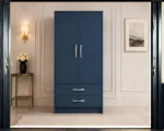 SpaceSaver Two Door Wardrobe with Drawers - Contemporary Two Door Wardrobe Cabinet