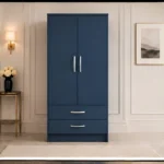 SpaceSaver Two Door Wardrobe with Drawers - Contemporary Two Door Wardrobe Cabinet