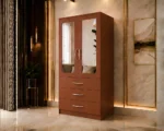 Two Door Wardrobe - Two Door Wardrobe with 2 Mirrors and 3 Drawers - Image 3