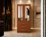 Two Door Wardrobe - Two Door Wardrobe with 2 Mirrors and 3 Drawers