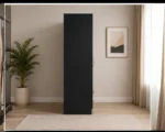 Luxury 2 Door Mirrored Wardrobe with Storage Drawers with Black colors - Premium Two Door Bedroom Wardrobe with 2 Drawers - Image 4