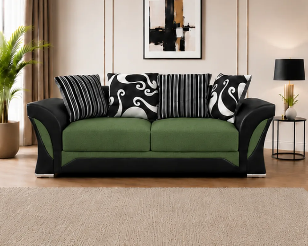 Shannon Comfortable 3 Seater Sofa – Elegant Home Lounge Luxury Shannon Sofa in Green - Premium 3 Seater Living Room Sofa - Image 1