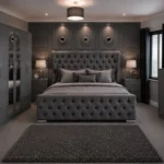 Luxury Double Bed Furniture Set – Six Door Wardrobe with Two Full Length Mirrors & Four Bottom Drawers – Chest of Five Drawers with Two Bed Side Tables