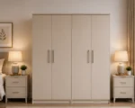 Premium Cashmere 4 Door Wardrobe – Modern Bedroom Storage Cabinet - Image 2