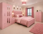 Premium Bedroom Furniture Collection – Six Door Wardrobe with Two Long Mirrors, Four Bottom Drawers, Chest of Five Drawers & Double Bed - Image 4