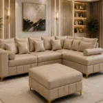 Lilly sofa Beige colour sofa - Lilly comfortable living room sofa - Premium Lilly L-Shape 4 Seater Sofa
