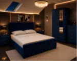 Complete Double Bed Package - 2 Door Mirror Wardrobe With Bottom Drawer - Five Drawer Chest - Bedside Table Set - Image 3