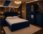 Complete Double Bed Package - 2 Door Mirror Wardrobe With Bottom Drawer - Five Drawer Chest - Bedside Table Set - Image 2