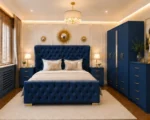 Complete Bedroom Furniture Set – With Five Door Wardrobe With One Long Mirror - Chest of Five Drawers With Two Bed Side Table - Image 2