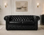 Chesterfield Lounge Sofa – Contemporary Chesterfield Leather Sofa - Premium 3-Seater Sofa - Image 2