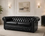 Chesterfield Lounge Sofa – Contemporary Chesterfield Leather Sofa - Premium 3-Seater Sofa