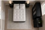 Stylish Bedroom Furniture Collection - Double Bed - Three Door Wardrobe With Two Mirrors And Two Bottom Drawers - Two Bedside Tables - Image 4