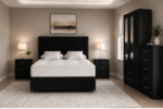 Stylish Bedroom Furniture Collection - Double Bed - Three Door Wardrobe With Two Mirrors And Two Bottom Drawers - Two Bedside Tables - Image 5