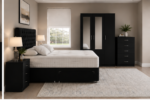 Stylish Bedroom Furniture Collection - Double Bed - Three Door Wardrobe With Two Mirrors And Two Bottom Drawers - Two Bedside Tables - Image 2