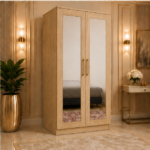 Modern 2 Door Wardrobe with Dual Full-Length Mirrors - Two Door Wardrobe with 2 Mirrors - Image 2