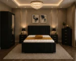 King Size Bed Furniture Set - Six Door Wardrobe With Four Drawer - Chest of Five Drawers With Two Bed Side Table - Image 2