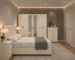 Modern king Bed Furniture Collection - Six Door Wardrobe - Five Drawer Chest - Two Side Tables - Image 3