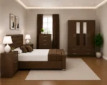 Complete King Size Bed Furniture Package With Four Door Wardrobe With Two Mirror - Chest of Five Drawers With Two Bed Side Table - Image 3