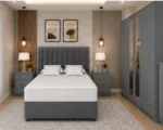 Luxury Bedroom Collection – Upholstered king Bed – Six Door Wardrobe – Tall Chest of Drawers – Two Nightstands - Image 5