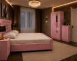Contemporary Bedroom Suite - king Bed - 2 Door Mirror Wardrobe With Bottom Drawer - Five Drawer Chest - Bedside Table Pair - Image 3