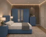 Stylish King Bed Room Set - Six Door Wardrobe - Chest of Five Drawers - Two Bedside Tables - Image 2