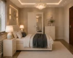 Designer Bedroom Package - King Size Bed - 2 Door Mirror Wardrobe - Five Drawer Chest - Two Bedside Tables - Image 2