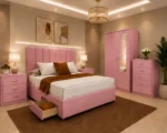 Complete king Bedroom Furniture Set - 2 Door Mirror Wardrobe - Five Drawer Chest - Two Bedside Tables - Image 2