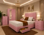 Complete king Bedroom Furniture Set - 2 Door Mirror Wardrobe - Five Drawer Chest - Two Bedside Tables - Image 5