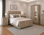 Premium Bedroom Furniture Suite - King Size Bed - 2 Door Mirror Wardrobe With Bottom Drawer - Five Drawer Chest - Two Bedside Tables - Image 3