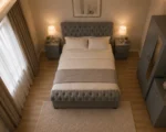 Premium King Size Bedroom Set With Two Door Wardrobe With One Mirror - Chest of Five Drawers With Two Bed Side Table - Image 3