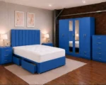 Royal Blue Bedroom Furniture Set – King Size Bed & Matching Storage - Image 4