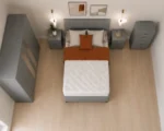 Modern King Grey Bedroom Set - Six Door Wardrobe With Full Length Mirrors - Five Drawer Chest - Two Bedside Tables - Image 3