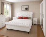 Luxury king Bed Furniture Set - Six Door Wardrobe With Four Drawer - Chest of Five Drawers With Two Bed Side Table - Image 2