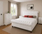 Luxury king Bed Furniture Set - Six Door Wardrobe With Four Drawer - Chest of Five Drawers With Two Bed Side Table - Image 3
