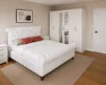 Luxury king Bed Furniture Set - Six Door Wardrobe With Four Drawer - Chest of Five Drawers With Two Bed Side Table - Image 4
