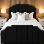 Black Arizona 200 × 200 cm Super King Bed with mattress Headboard-Premium Upholstered Finish