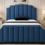 Ocean Blue Arizona 200 × 200 cm Super King Bed with Statement Headboard and Mattress