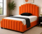 Designer Orange Arizona Double Bed 160x200 cm -Premium Frame-Double Bed with mattress (160*200cm) - Image 2