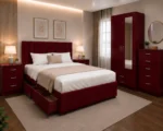 Elegant Home Bedroom Set - King Size Bed - 2 Door Wardrobe With Mirror - Five Drawer Chest - Two Bedside Tables - Image 2